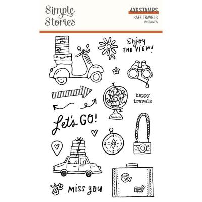 Simple Stories Safe Travels Clear Stamps - Safe Travels